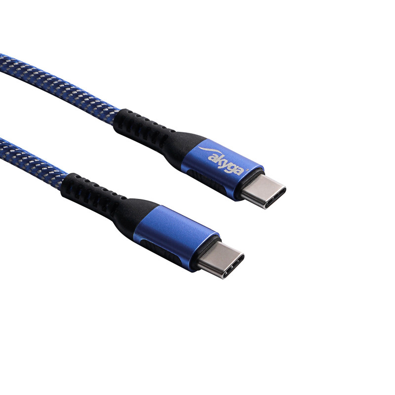Akyga AK-USB-36 USB-C – USB-C punutud kaabel, USB 2.0, 100 W, 0,5 m, sinine