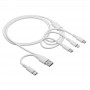 Akyga AK-USB-52 USB-kaabel USB-A + USB-C - Micro-USB + USB-C + Lightning, 1,2 m