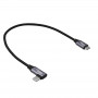 Akyga AK-USB-53 USB-C – USB-C punutud kaabel nurgapistikuga, USB 2.0, 60 W, 0,3 m, must
