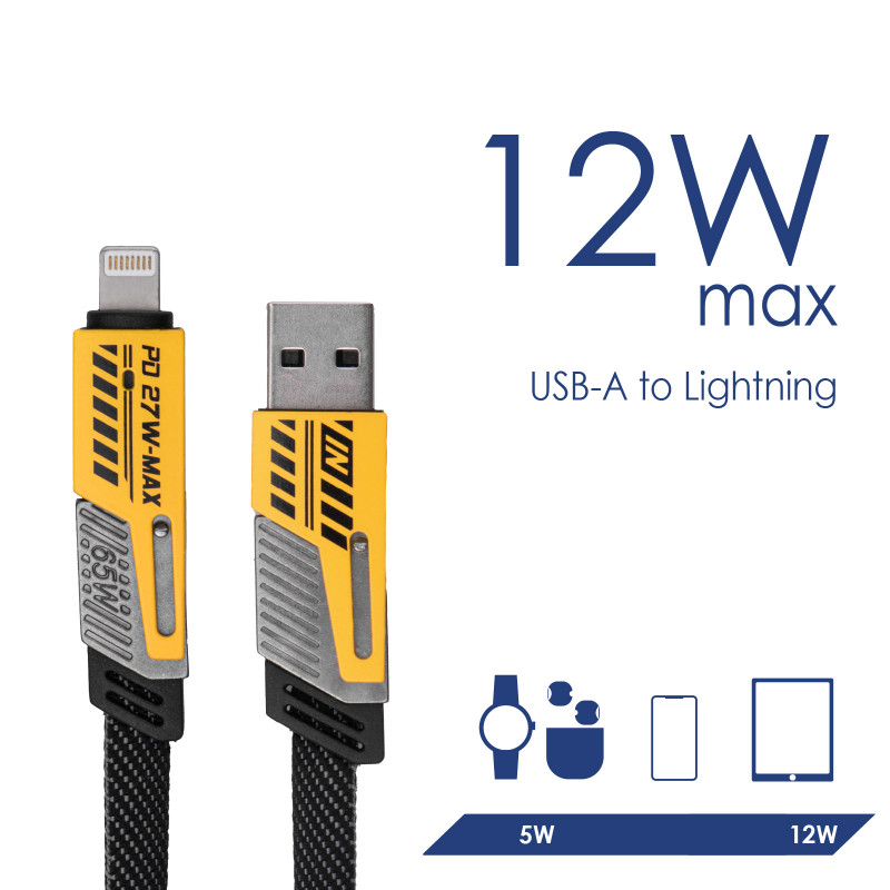 Akyga AK-USB-57 4-in-1 punutud kaabel USB-A/USB-C – USB-C/Lightning, USB 2.0, 65 W, 1 m, hall
