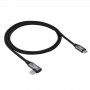 Akyga AK-USB-54 USB-C – USB-C punutud kaabel nurgapistikuga, USB 2.0, 60 W, 1 m, must