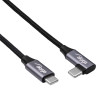 Akyga AK-USB-54 USB-C – USB-C punutud kaabel nurgapistikuga, USB 2.0, 60 W, 1 m, must