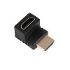 Akyga AK-AD-70 HDMI-adapter pistik – pesa, 90° nurgaga üles, HDMI 1.4, 4K, must
