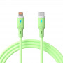 Akyga AK-USB-73 USB-C - Lightning silikoonkaabel, USB 2.0, 30 W, 1 m, roheline