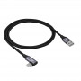 Akyga AK-USB-74 USB-A - nurga all USB-C punutud kaabel, USB 2.0, 60 W, 1 m, must