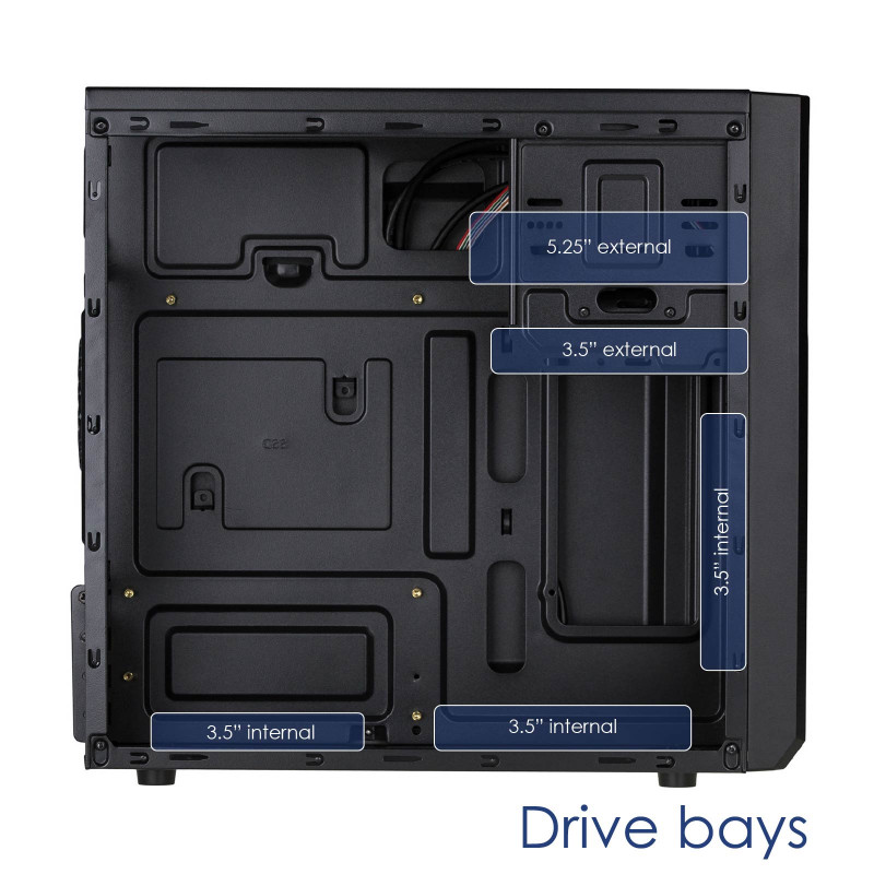 Akyga AK17BK Micro ATX tornkorpus, 2x USB 3.0, ilma toiteplokita, must