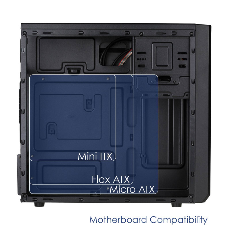 Akyga AK17BK Micro ATX tornkorpus, 2x USB 3.0, ilma toiteplokita, must