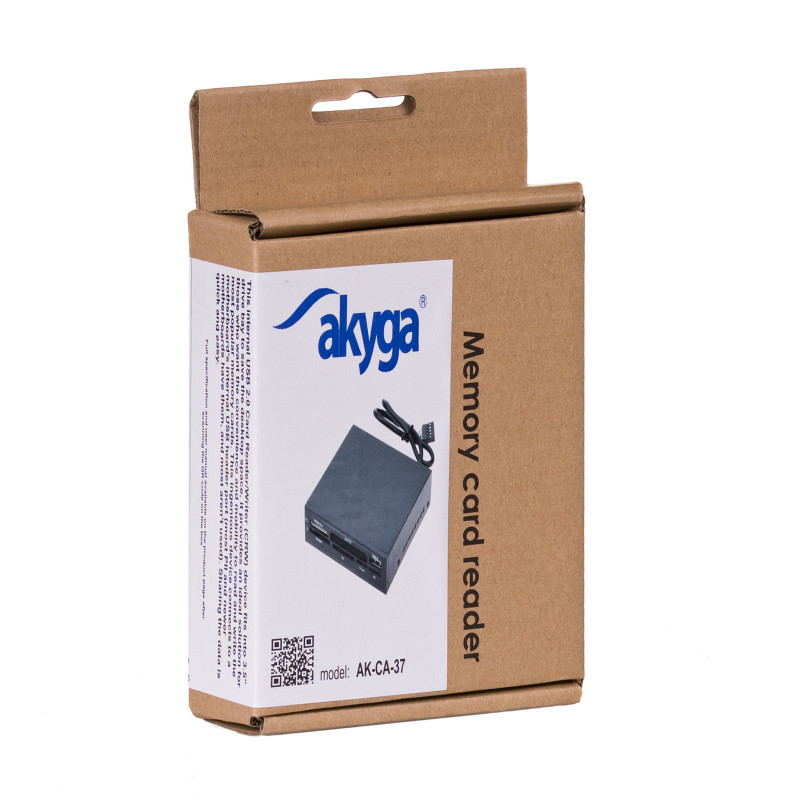 Akyga AK-CA-37 sisemine universaalne mälukaardilugeja 3,5" pessa, USB 2.0, must