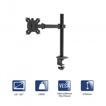 Akyga AK-MB-01 ühe monitori lauakinnitusega hoidik, 15-32", kuni 10 kg, VESA 75/100, must