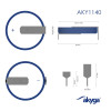 Akyga AKY1140 CR2032 HP2D liitiumaku 3 V 210 mAh 2 kontaktiga, 20 mm sammuga