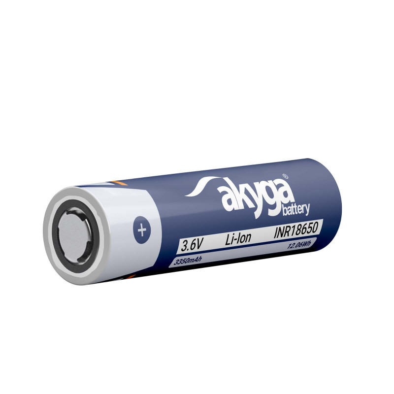 Akyga AKY1382 INR18650-34M liitiumioon 18650 aku 3,6 V 3350 mAh, kaitseta