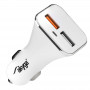 Autolaadija 12/24V Akyga AK-CH-08 18W 2x USB-A Quick Charge 3.0 5-12V / 1.5-3A valge