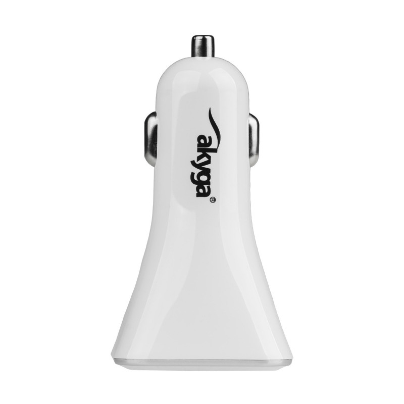 Autolaadija 12/24V Akyga AK-CH-08 18W 2x USB-A Quick Charge 3.0 5-12V / 1.5-3A valge