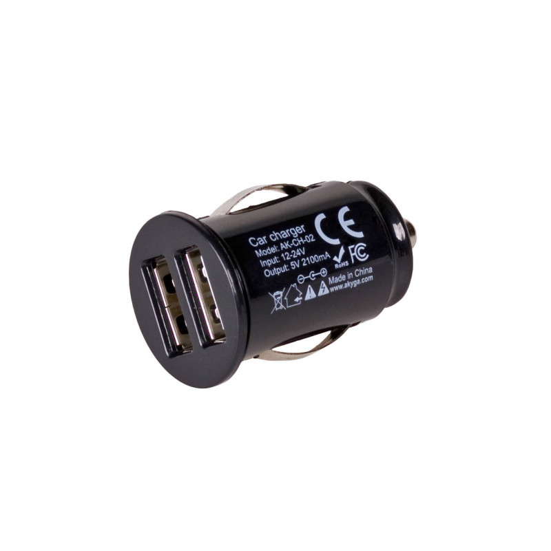 Autolaadija 12/24V Akyga AK-CH-02 10.5W 2x USB-A 5V / 2.1A must