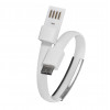Akyga AK-AD-47 käevõrukujuline USB-kaabel, USB-C (m) / USB-A, USB 2.0, 23 cm, valge
