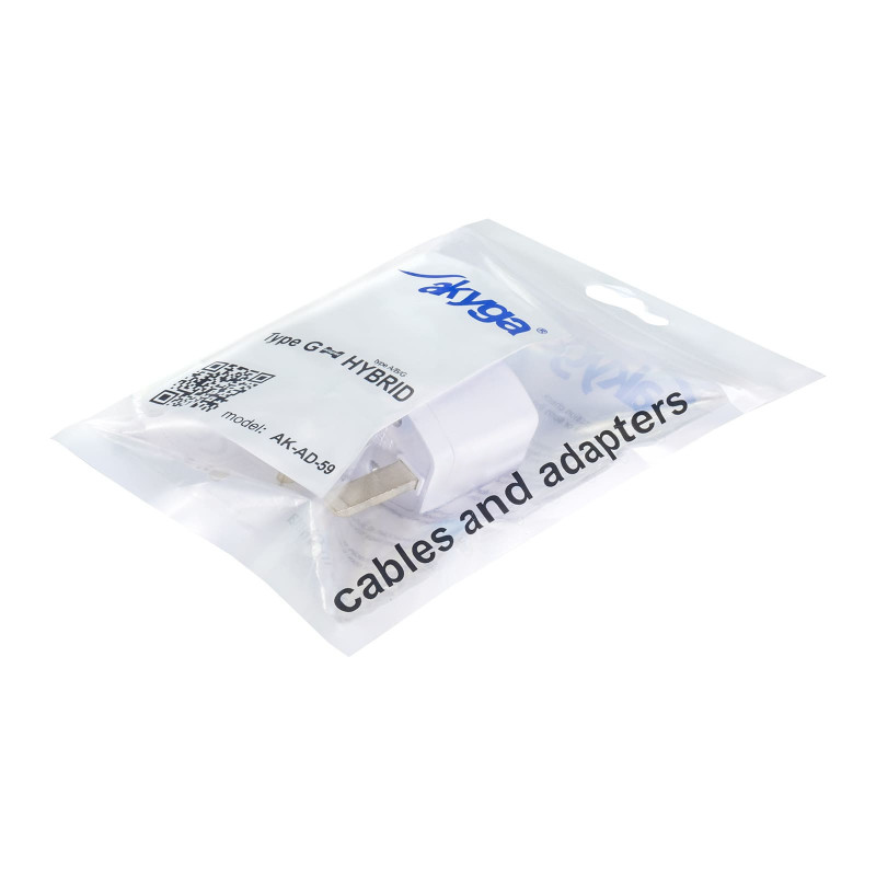 Akyga AK-AD-59 reisiadapter US / AU / EU – UK, 250 V, 10 A, valge