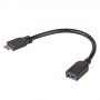 Akyga AK-AD-30 OTG-adapter kaabliga USB-A 3.0 (pesa) – Micro-USB 3.0 (pistik), 15 cm, must