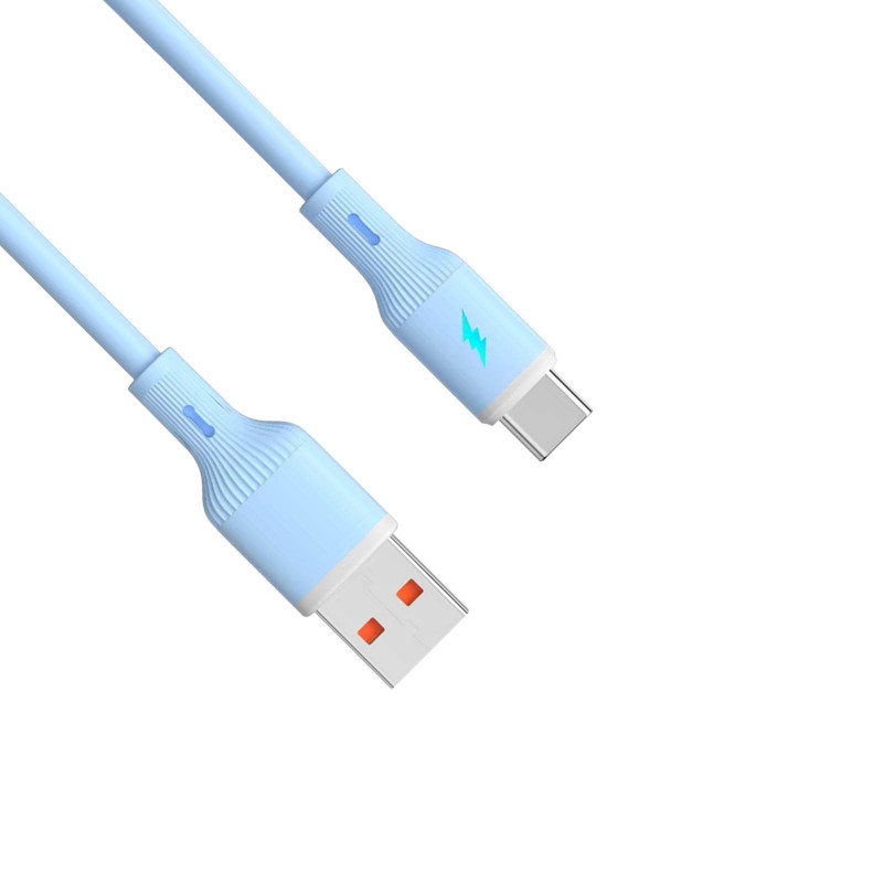 Akyga AK-USB-63 USB-kaabel USB-A (m) / USB-C (m), USB 2.0, 18W, 1 m, sinine, silikoon