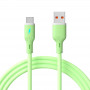 Akyga AK-USB-64 USB-kaabel USB-A (m) / USB-C (m), USB 2.0, 18W, 1 m, roheline, silikoon