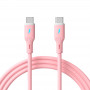 Akyga AK-USB-66 USB-kaabel USB-C (m) / USB-C (m), USB 2.0, 60W, 1 m, roosa, silikoon