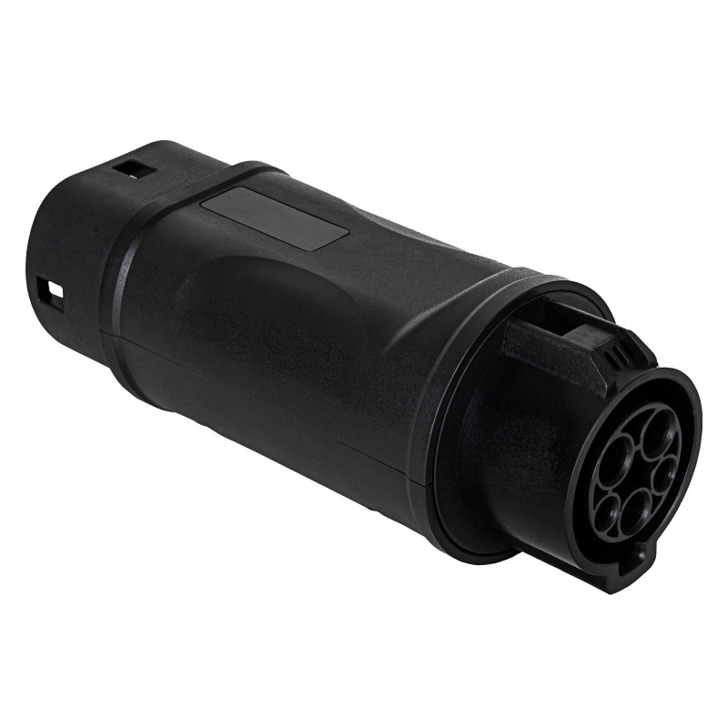 Akyga AK-SC-E09 elektriauto laadimisadapter Type 1 (J1772) pesa – Type 2 (IEC 62196-2) pistik, 1-faasiline, 32 A, must
