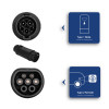 Akyga AK-SC-E09 elektriauto laadimisadapter Type 1 (J1772) pesa – Type 2 (IEC 62196-2) pistik, 1-faasiline, 32 A, must