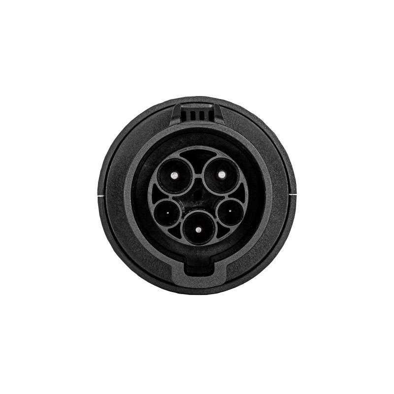 Akyga AK-SC-E09 elektriauto laadimisadapter Type 1 (J1772) pesa – Type 2 (IEC 62196-2) pistik, 1-faasiline, 32 A, must