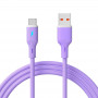 Akyga AK-USB-65 USB-kaabel USB-A (m) / USB-C (m), USB 2.0, 18W, 1 m, lilla, silikoon