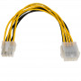 Akyga AK-CA-08 EPS 8-pin (4+4) toite pikenduskaabel, 8-pin (F) - 8-pin (M), 20 cm