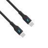 Akyga AK-USB-67 USB-kaabel USB-C (m) / USB-C (m), USB 2.0, 60W, 1 m, must, silikoon