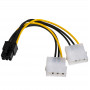 Akyga AK-CA-13 2x Molex (M) - PCIe 6-pin (F) toiteadapteri kaabel, 15 cm
