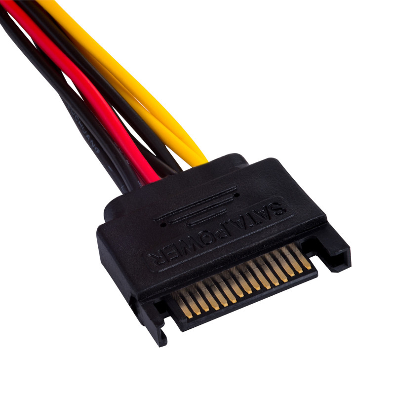 Akyga AK-CA-11 SATA toide (M) - Molex (F) adapterkaabel, 15 cm