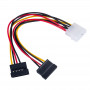 Akyga AK-CA-16 Molex (M) - 2x SATA toite (F) jaoturkaabel, 15 cm
