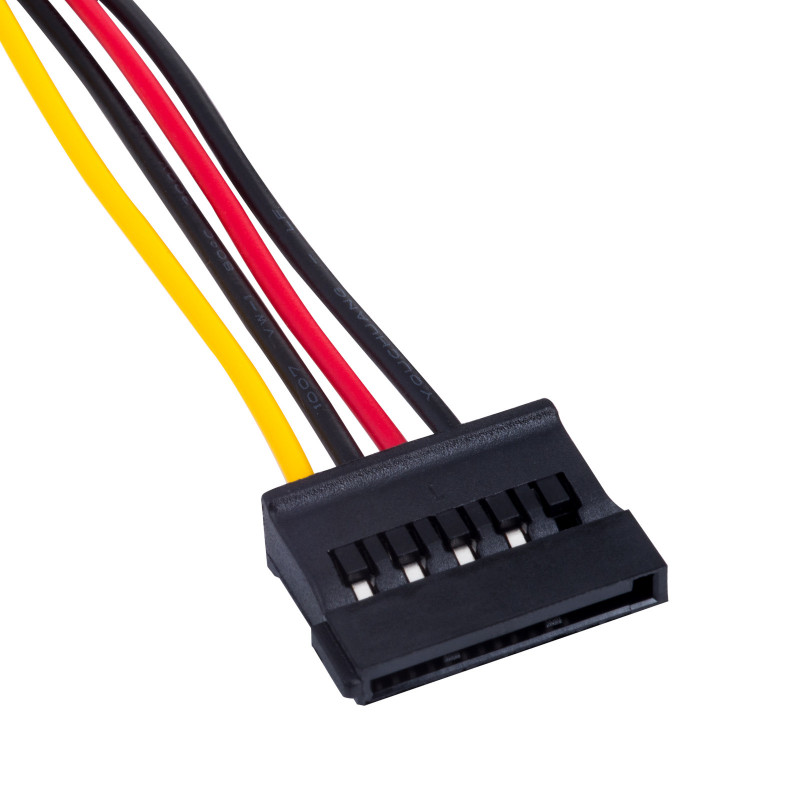 Akyga AK-CA-16 Molex (M) - 2x SATA toite (F) jaoturkaabel, 15 cm