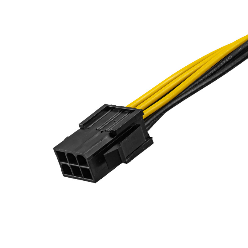 Akyga AK-CA-07 PCIe 6-pin (M) - PCIe 8-pin (6+2) (F) toiteadapteri kaabel, 20 cm