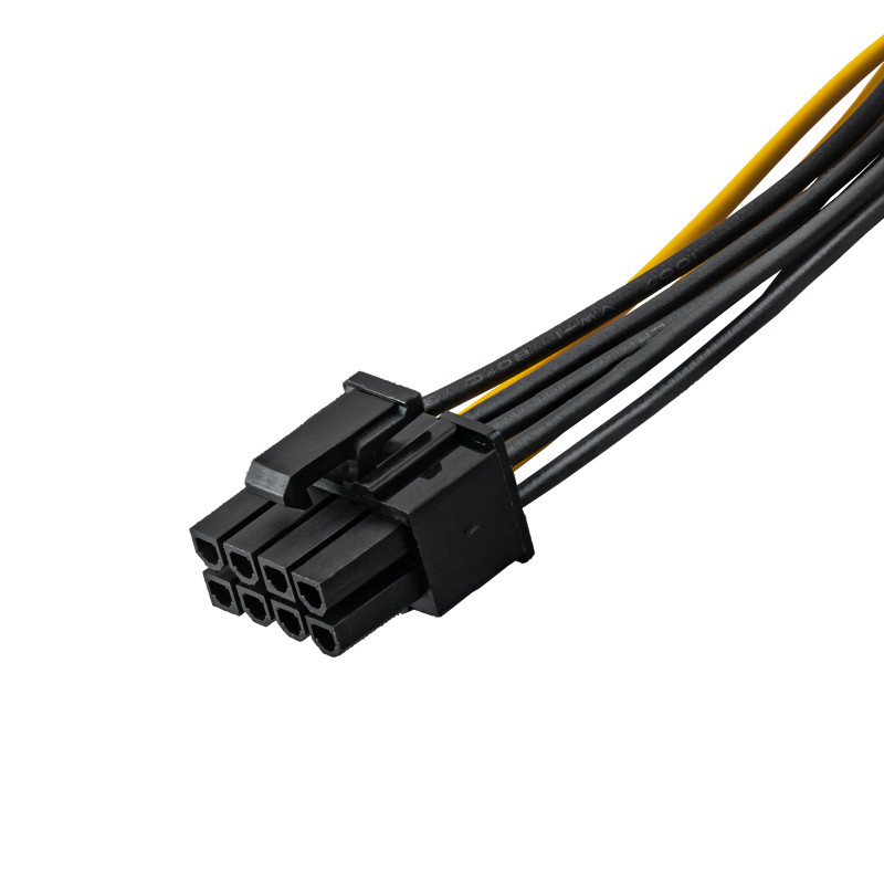 Akyga AK-CA-07 PCIe 6-pin (M) - PCIe 8-pin (6+2) (F) toiteadapteri kaabel, 20 cm