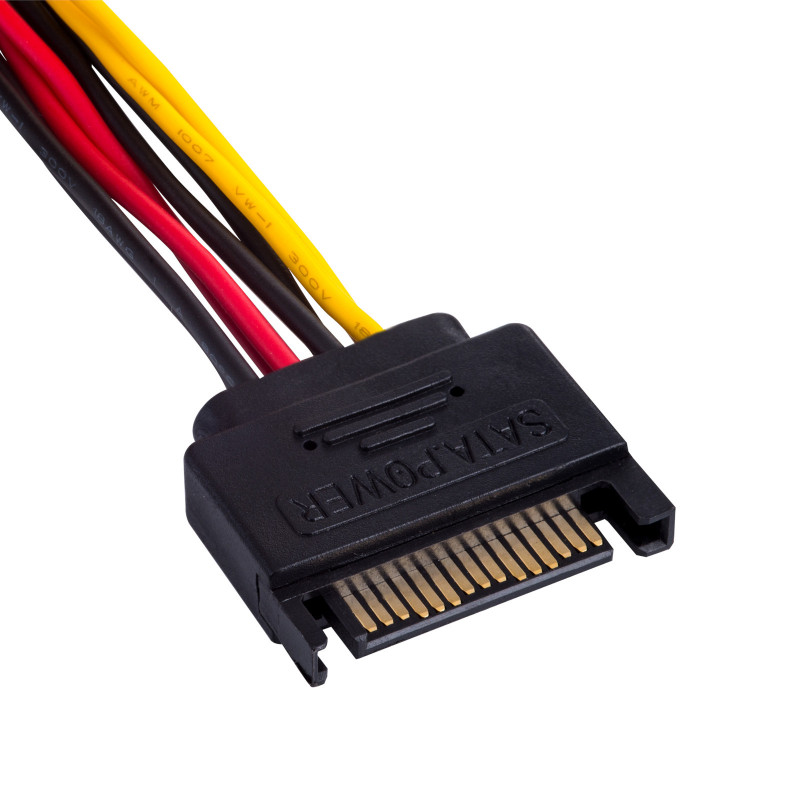 Akyga AK-CA-31 SATA toitejagaja kaabel, SATA (pistik) – 2x SATA (pesa), 2x 15 cm