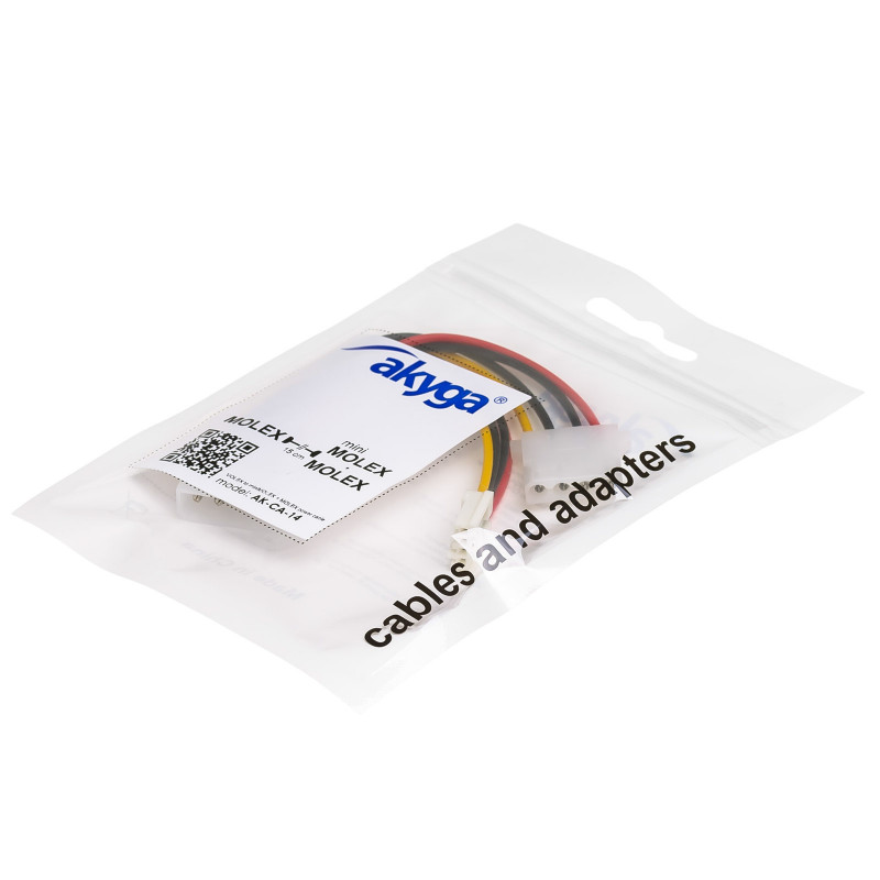Akyga AK-CA-14 Molex (M) - Molex (F) + Mini Molex (F) toitejaoturkaabel, 15 cm