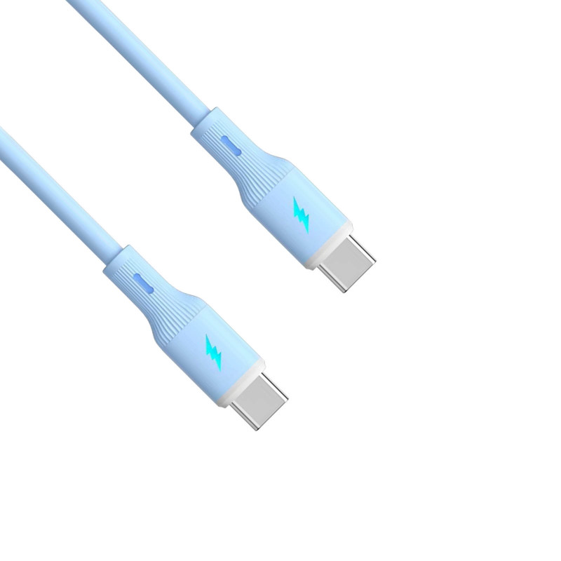 Akyga AK-USB-68 USB-kaabel USB-C (m) / USB-C (m), USB 2.0, 60W, 1 m, sinine, silikoon