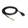 Akyga AK-OT-02A toitekaabel IEC C13 – vaba ots, CCA 3 x 0,5 mm², 1,5 m, must