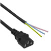 Akyga AK-OT-02A toitekaabel IEC C13 – vaba ots, CCA 3 x 0,5 mm², 1,5 m, must