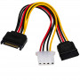 Akyga AK-CA-32 toitejagaja kaabel SATA (pistik) – SATA (pesa) + Molex (pesa), 2x 15 cm