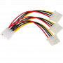 Akyga AK-CA-40 Molex toitejagaja kaabel, Molex (pistik) – 3x Molex (pesa), 3x 15 cm