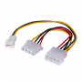 Akyga AK-CA-35 ventilaatori toitejagaja Molex (pesa) – Molex (pistik) + 3-kontaktiline 12 V (pistik), 2x 15 cm