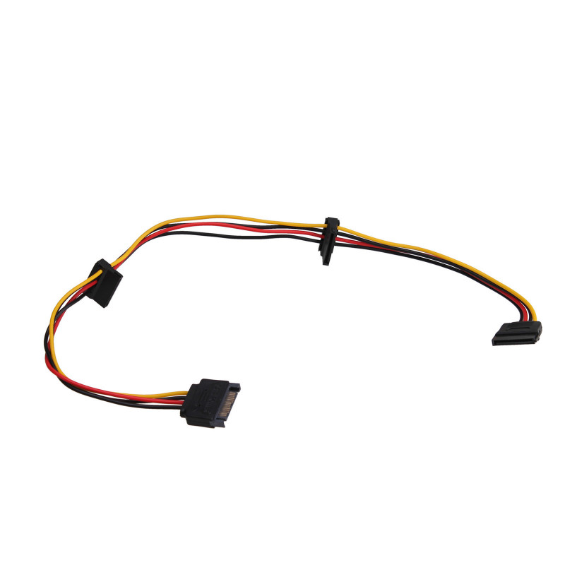Akyga AK-CA-41 SATA toitejagaja kaabel, SATA (pistik) – 3x SATA (pesa), 3x 15 cm