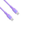 Akyga AK-USB-70 USB-kaabel USB-C (m) / USB-C (m), USB 2.0, 60W, 1 m, lilla, silikoon
