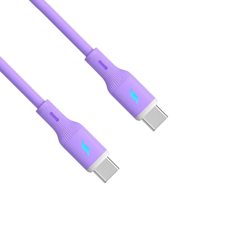 Akyga AK-USB-70 USB-kaabel USB-C (m) / USB-C (m), USB 2.0, 60W, 1 m, lilla, silikoon