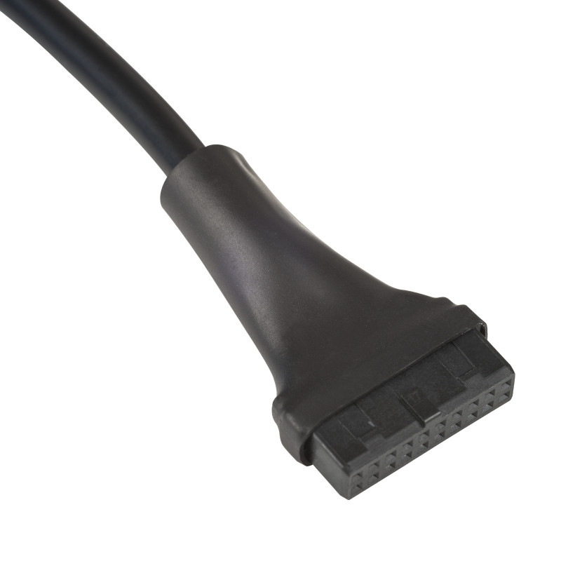 Akyga AK-CA-75 sisemine USB 2.0 9-pin (M) - USB 3.0 19-pin (F) päiseadapterkaabel, 20 cm, must