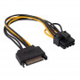Akyga AK-CA-80 SATA toite - PCIe 6+2-pin adapterkaabel, 15 cm