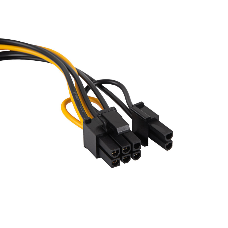 Akyga AK-CA-80 SATA toite - PCIe 6+2-pin adapterkaabel, 15 cm